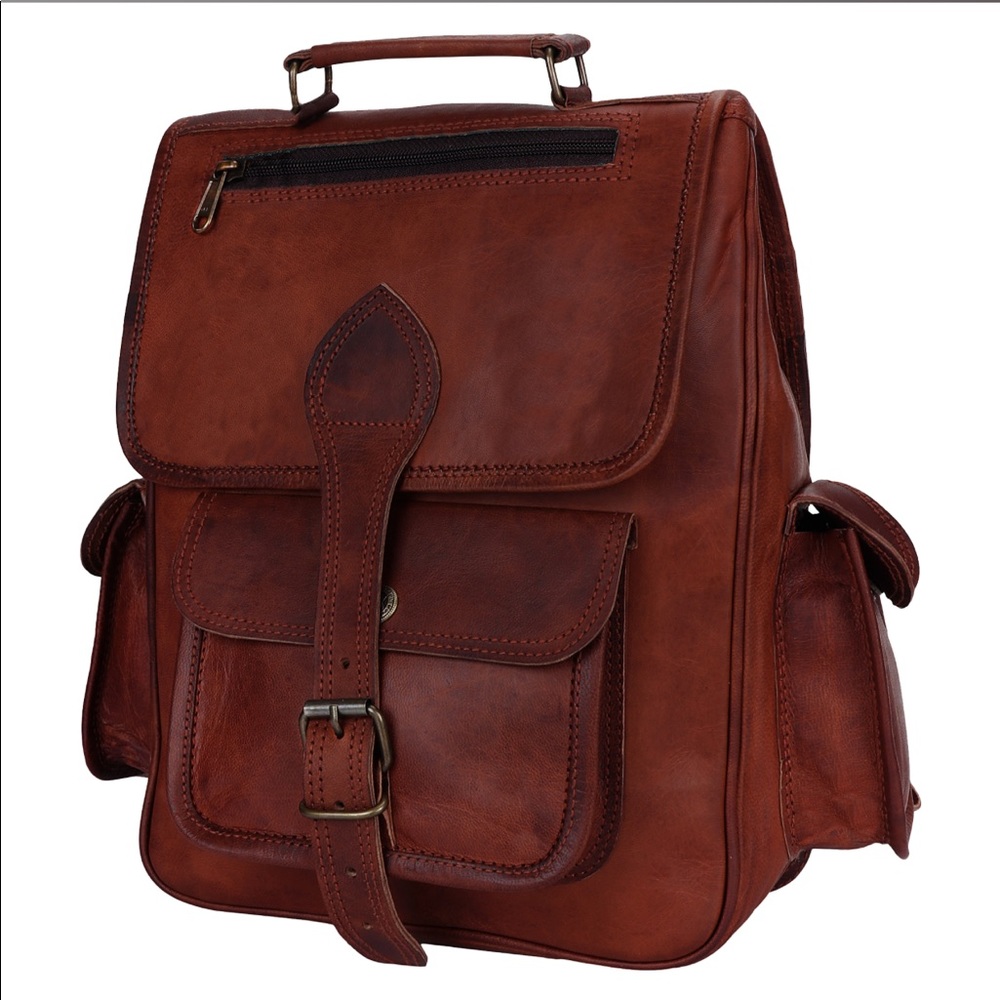 Rustic Town Genuine Leather Backpack